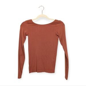 Free People Intimately Withered Rose Low Back Seamless Long Sleeve Top Size XS/S